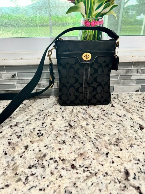 Coach Signature Hampton Swingpack Crossbody Bag Signature C Vintage Purse