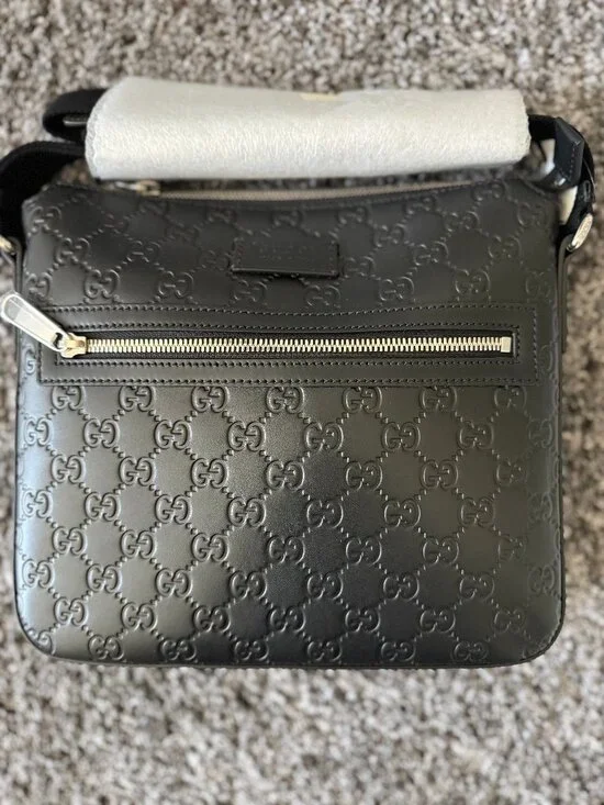Black Gucci Gg Emblem Medium Crossbody Bag Brand New