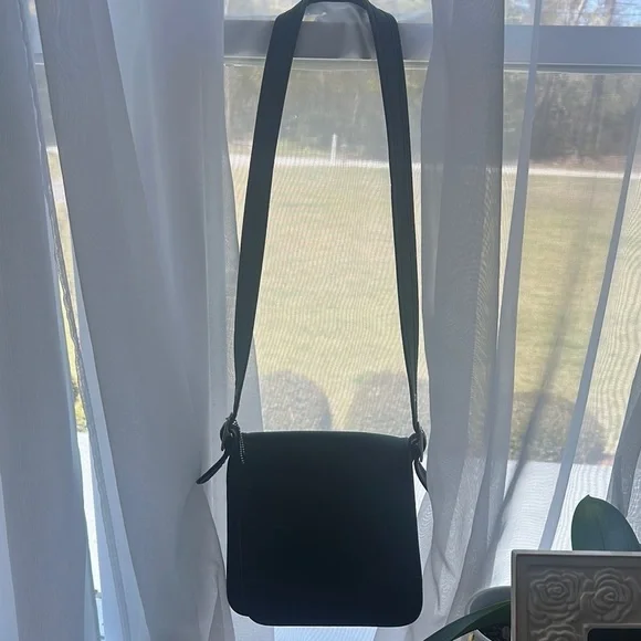 Coach Black Messenger Bag with Textured Finish