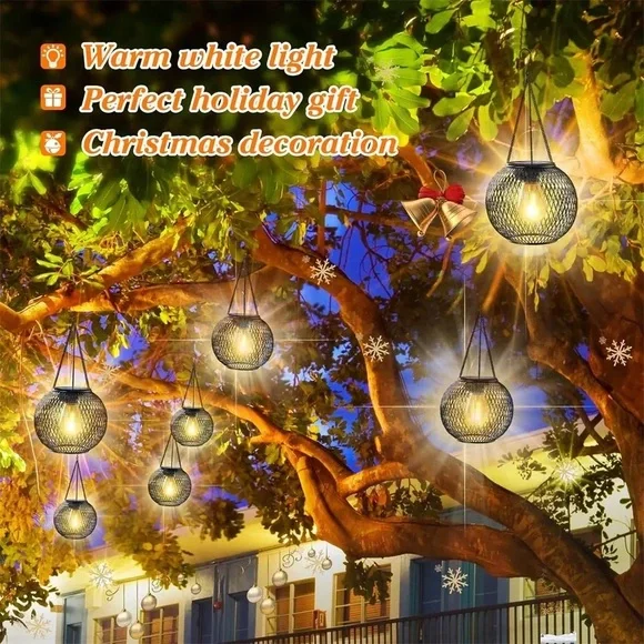 1 Solar Lantern Outdoor Metal Lights Decorative Indoor Hanging Lights Waterproof
