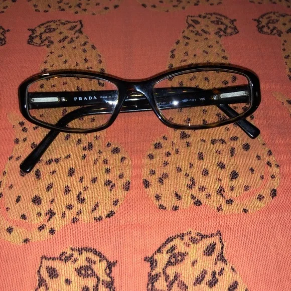 Prada Black Rectangular Optical Glasses