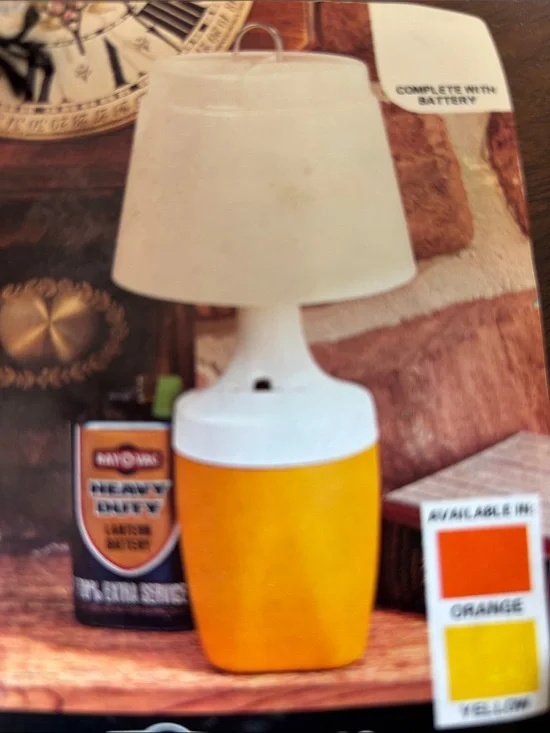 vintage Lantern 1970s Ray-O-Vac No. 100 Battery-Powered Table Lamp camping MCM