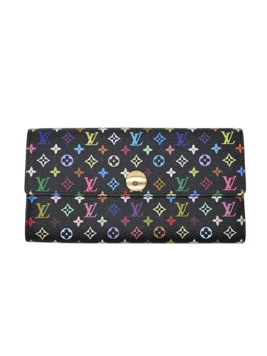 Louis Vuitton Wallet Takashi Murakami Portefeuille Sarah Black Monogram