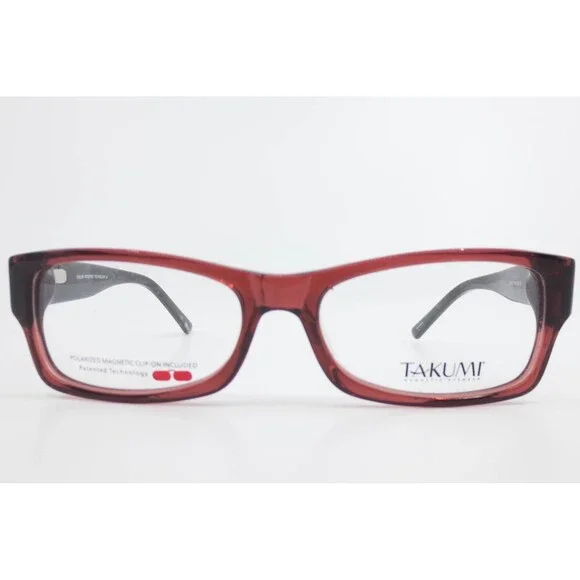 Takumi T9923 Burgundy Marbled Magnetic Eyewear Frames 51/16 135 30 Demo Lenses