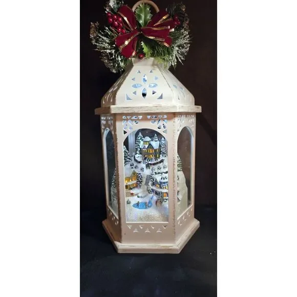Bradford Exchange Winter  Wonderland  Christmas  Lantern With Light Thomas Kin..