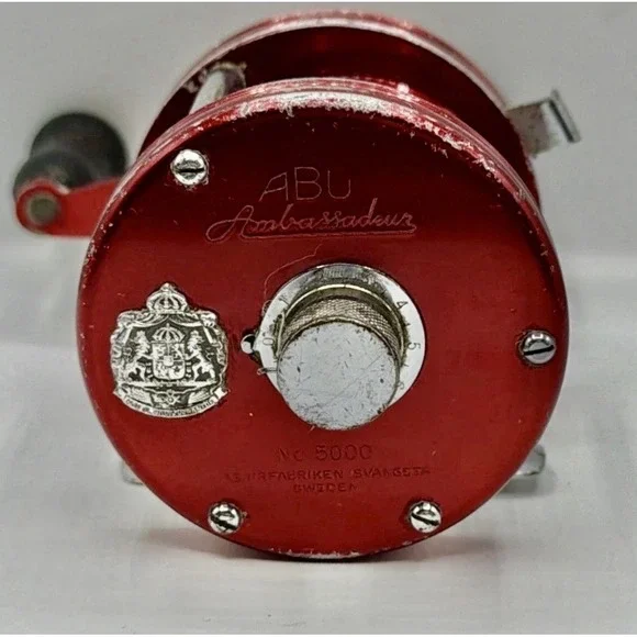 Abu Garcia Ambassador 5000 Baitcasting Reel Red 594178. Made In Sweden