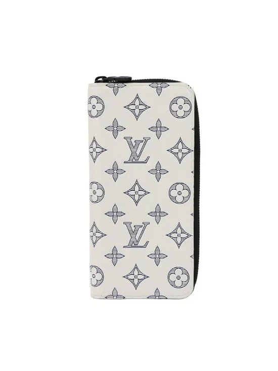 Louis Vuitton Monogram Shadow Zippy Wallet Vertical Leather White