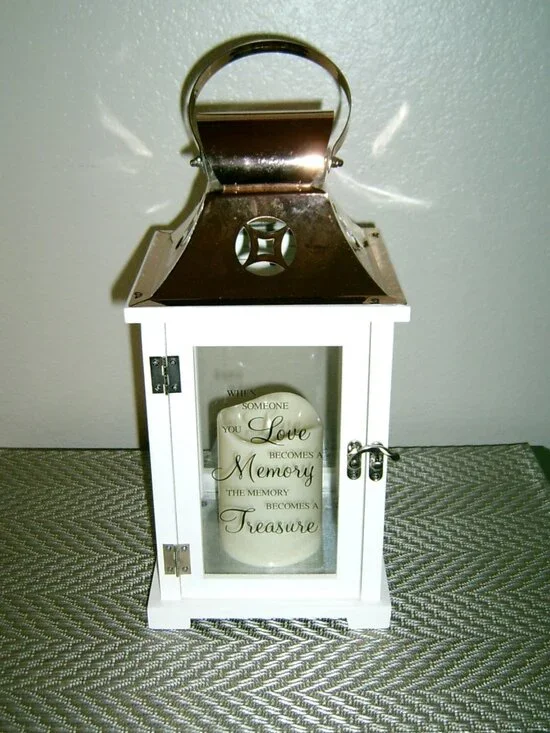Memory Lantern with Battery Operated Candle, VGUC