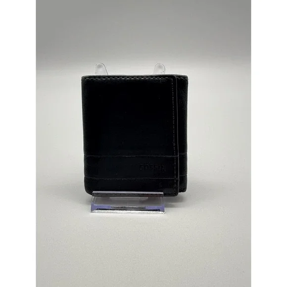 Fossil Brooks Trifold Wallet‎ Blue Leather