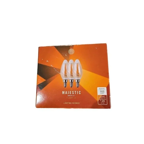 Lighting Science brand‎ The Majestic Amber B11 Filament LED Pack of 3
