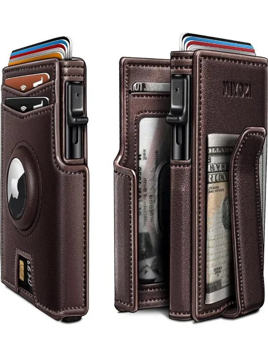 Slim RFID Blocking Wallet with Money Clip & Pop-Up Card Holder - Gift Box