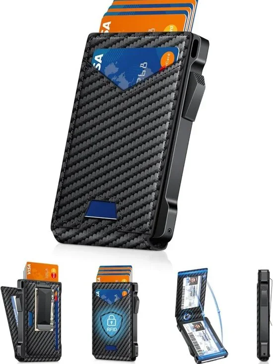 Slim RFID Wallet for Men | 2 ID Windows, Money Clip & Card Holder - Stylish