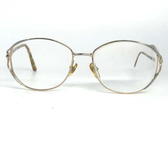 Lamy Vintage Womens Eyeglass Frames Gold Two Tone Tortoise 52-16 21674‎