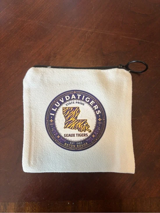 LSU Canvas Zip Pouch Wallet - Geaux Tigers