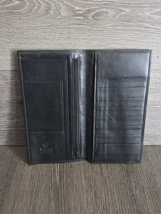 Vintage Westin Premier Black Leather Travel Wallet / Checkbook Organizer