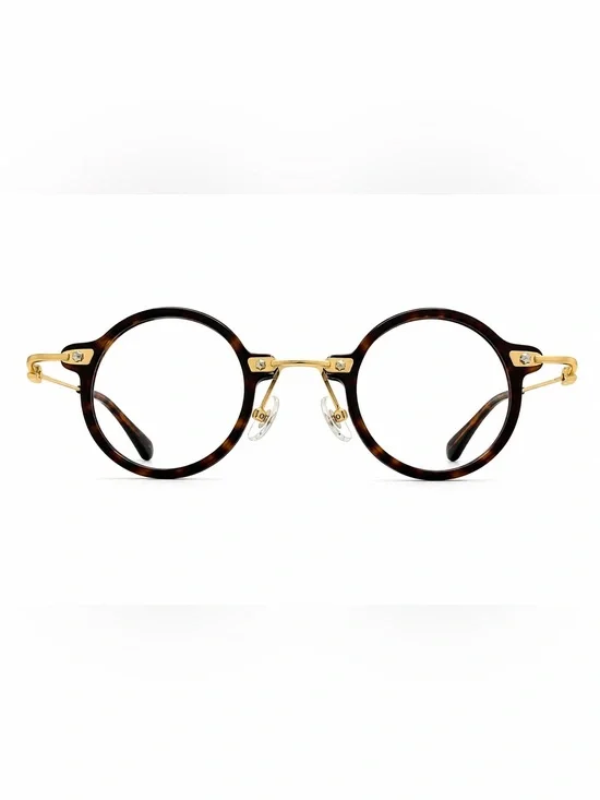 ZEELOOL Round Tortoise Gold Eyeglasses HL56012 C2 53-30-145