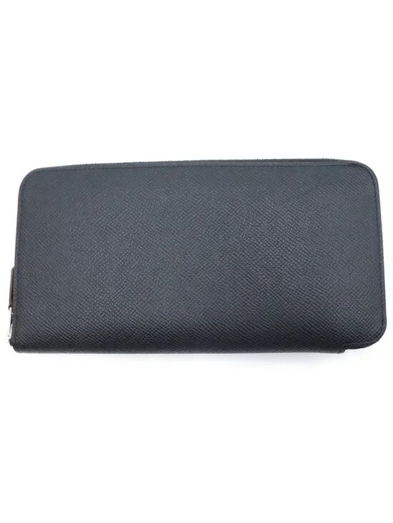 Hermes Azap Silkin Long Silk'in Long Round Zip Wallet Black