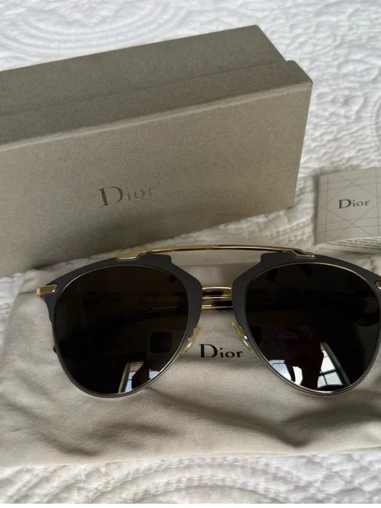 Christian Dior Reflected Aviator Sunglasses - Gold & Tortoise