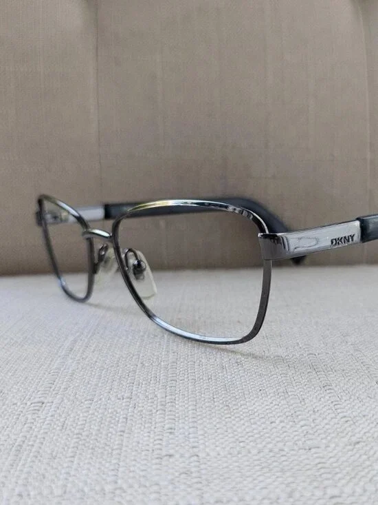 Vintage DKNY Eeyeglasses Frame Dark Gunmetal Tone Eyewear Glasses 7237S
