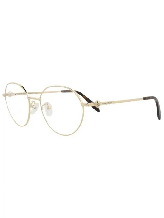 New Alexander McQueen Unisex Round/Oval Gold Gold Transparent Fashion Designer E
