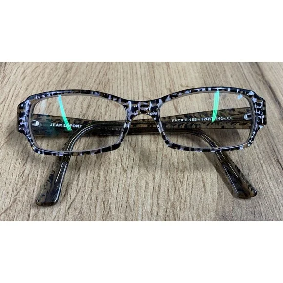 JEAN LAFONT eyeglasses CHEETAH PRINT RECTANGLE  glasses frame MOD: FACILE 155
