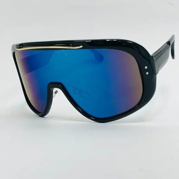 Sunglasses Oversized Men Women Shades Outdoor Blue Mirror Lens Reflactive‎ Lens