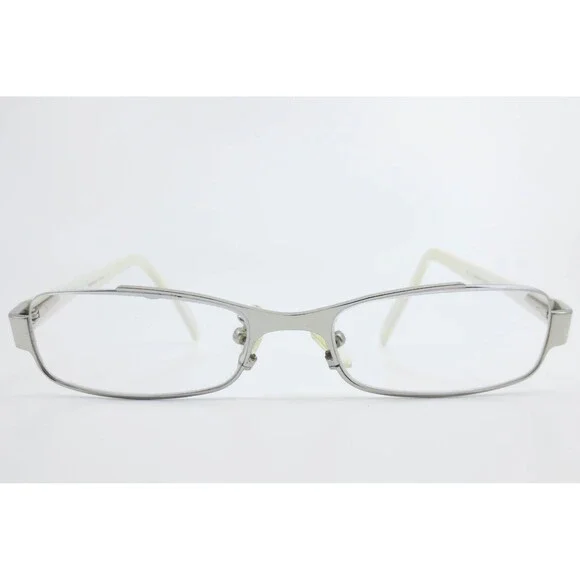 Bebe Lavish Ice Silver White Rectangular Eyeglasses Frames 53-18-135