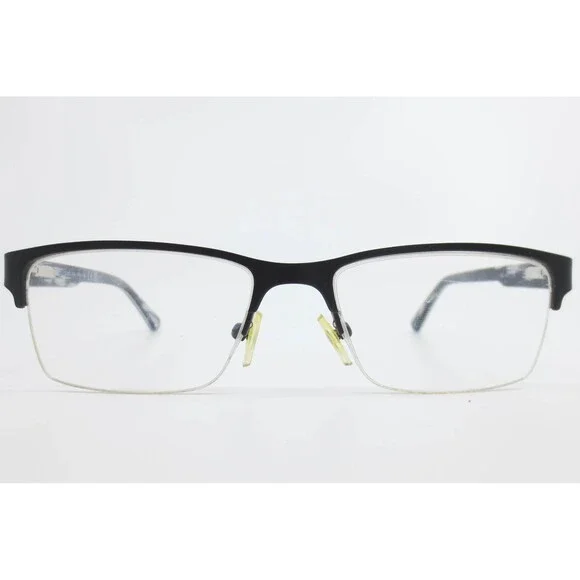 GO 1020 1600 Matte Black Semi Rimless Rectangular Eyeglasses 53-17-135