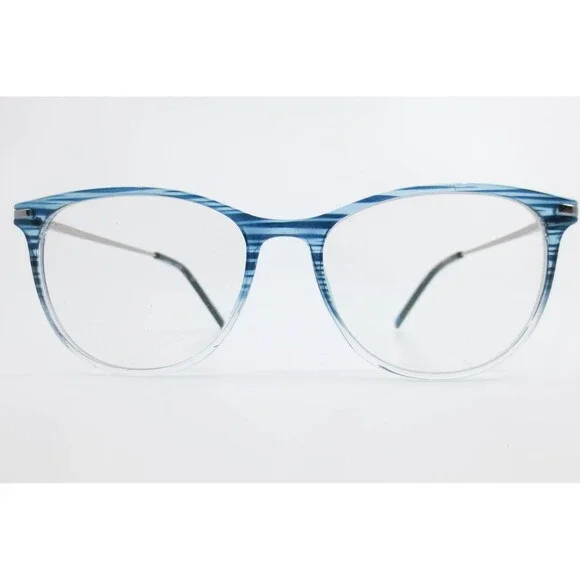 Elements Europa EL-450 Blue Striped Clear Cat Eye Eyeglass Frames 53-16-140 C1