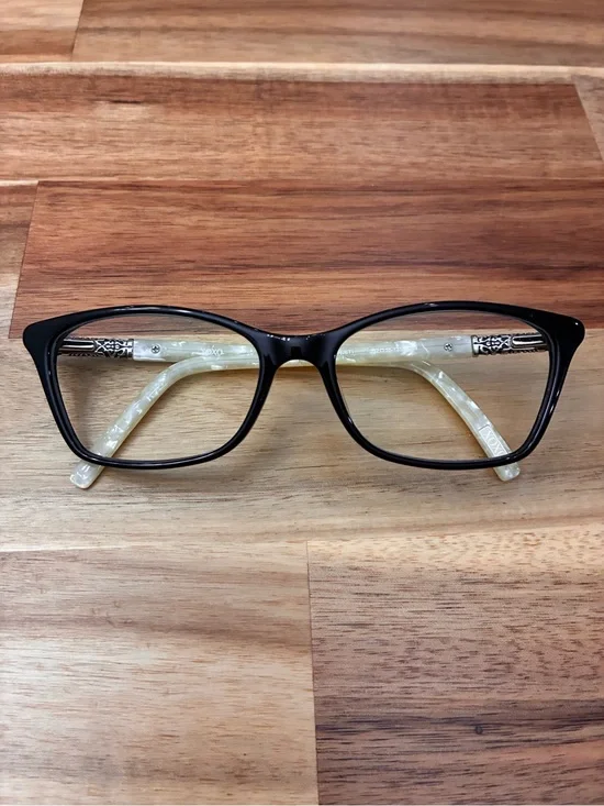 XOXO Eyeglasses Glasses Frames Barcelona Jet Cat Eye Black Pearl White 52-16-135
