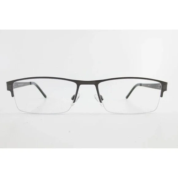 Tempo MR0001 GM Gunmetal Semi Rimless Rectangular Eyeglass Frames 58-18-150
