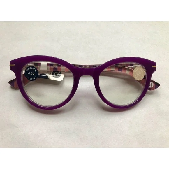 NEW Daphne Purple Coral PEEPERS BLUE LIGHT FILTERING‎ Readers +1.50
