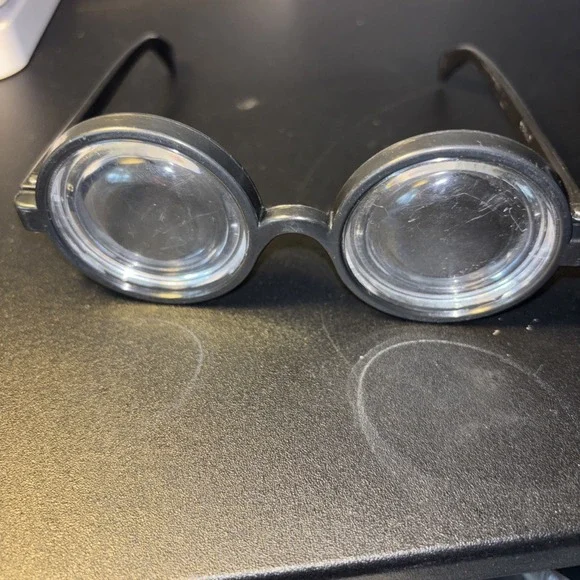 Nerd Spec Glasses plastic costume round thick intellectual look lenses 3815‎