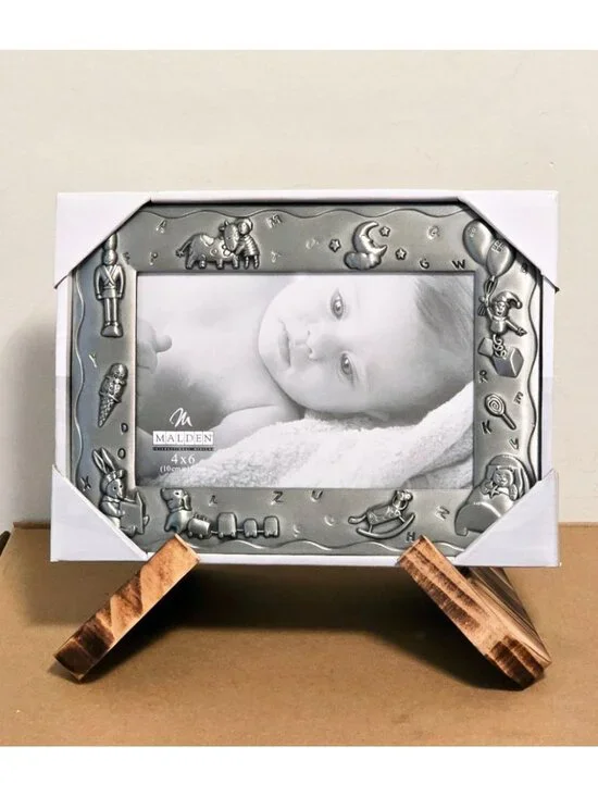 Malden Sweet Dreams Pewter 4x6 Baby Nursery Picture Frame New NIP Moon Ice Cream