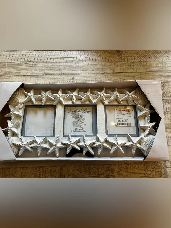 Coastal Starfish Triple Picture Frame - White