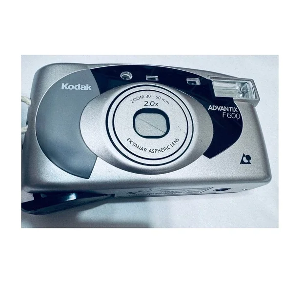 Kodak Advantix F600 APS Film Camera 30-60mm Zoom Ektanar Lens Silver Vintage
