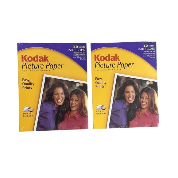 Kodak 25 Sheets Soft Gloss Picture-Photo Paper 8.5