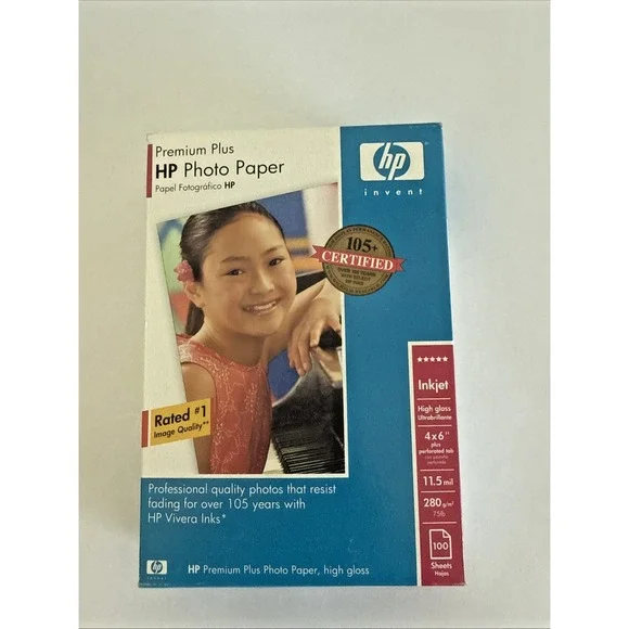 HP Premium‎ Plus Photo Paper High Gloss Inkjet 4
