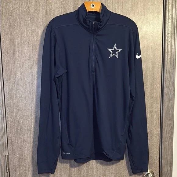 Nike Dallas Cowboys Navy Quarter Zip Pullover Size Adult Small EUC