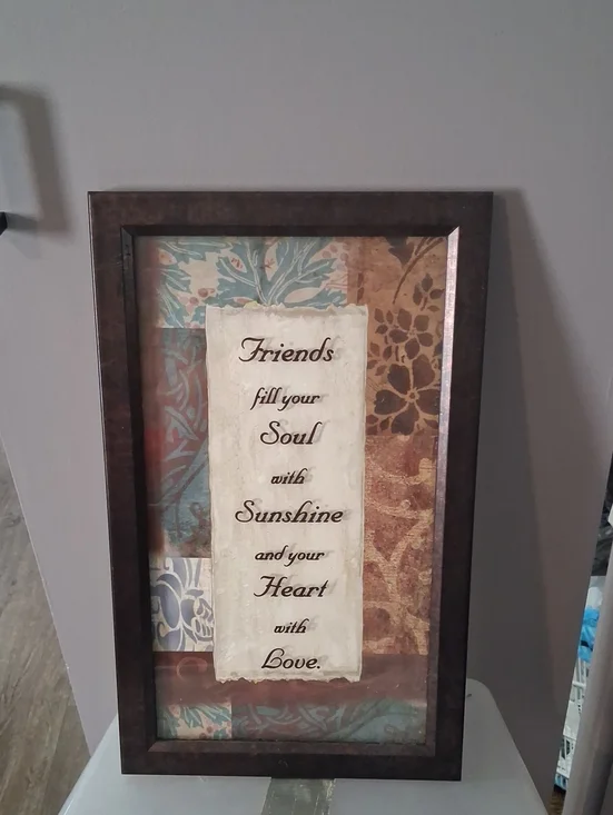 Inspirational Framed Wall Art in Brown and Cream