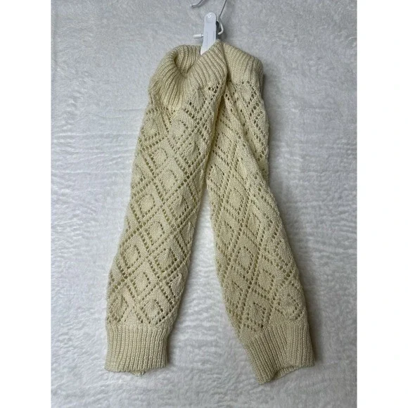 Pair of Beige Knit Stretchy Leg/Arm Warmers