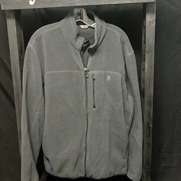 Izod- full zip gray fleece jacket