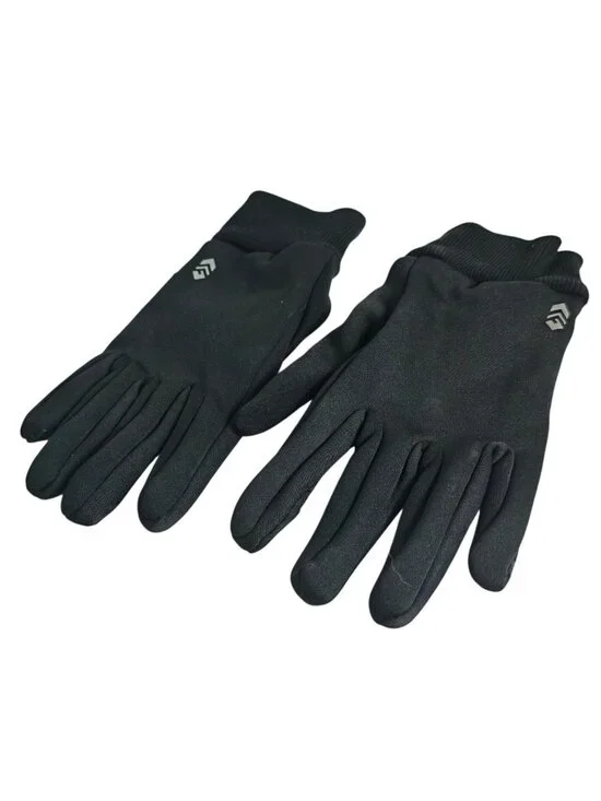 Womens Winter Gloves Black Touchscreen Fingers Thermal Grip Gloves Ribbed Cuffs