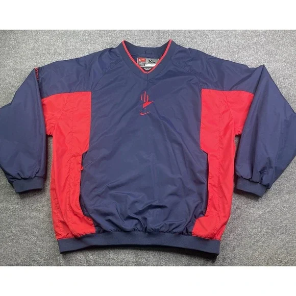 Nike Windbreaker Jacket Mens XL Blue Red Arizona Wildcats Pullover V-Neck‎