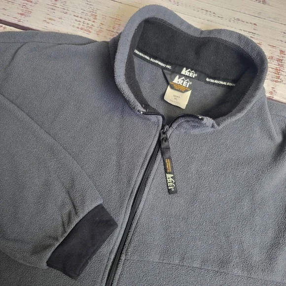 REI Polartec Fleece Pullover Mens XL Gray Half Zip Vintage‎ Made in USA Jacket