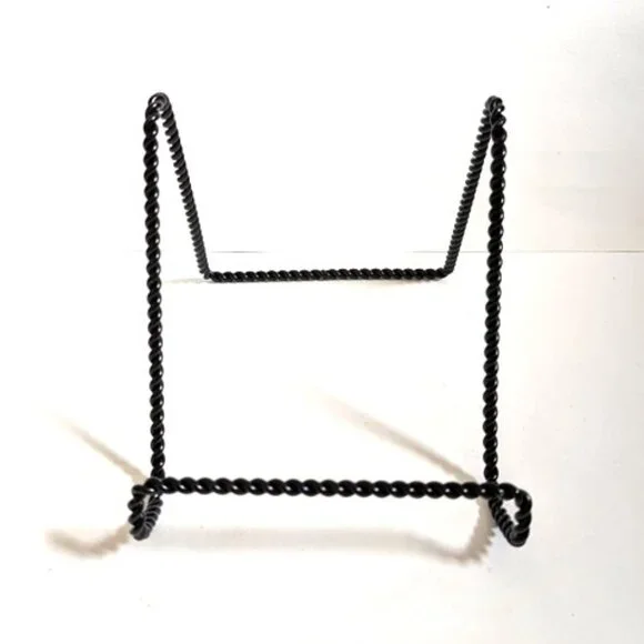 New Pair‎ of Black Twisted Metal Photo/Picture Frame Display Stands Easels