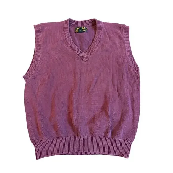 Vintage Eddie Bauer Mens XL Tall‎ 100% Cotton Burgundy Sweater Vest EUC