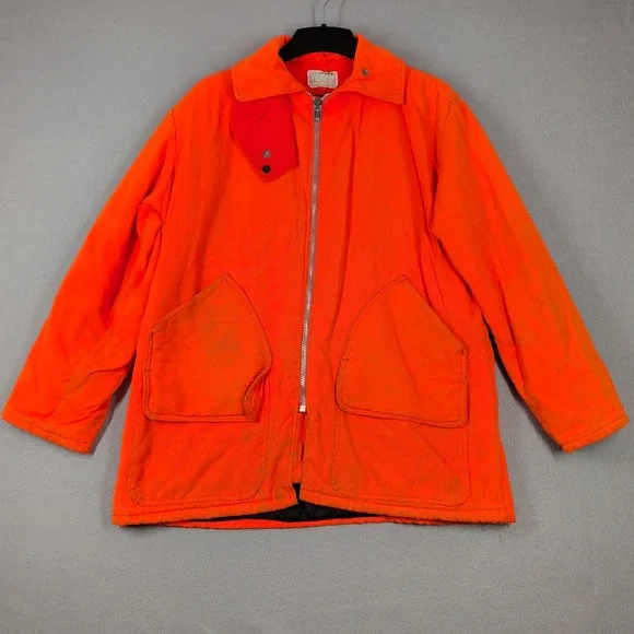 Vintage American Field Jacket Mens L Orange Drybak‎ Hunting