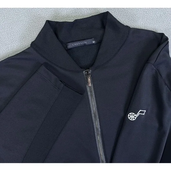 Utah Jazz Greyson Quarter Zip‎ Medium Black Siasconset Performance Golf Jumper