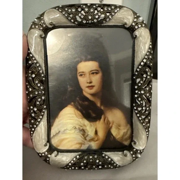 Burgundy Rhinestone Embellished Small Picture Frame elegant